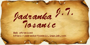 Jadranka Tošanić vizit kartica